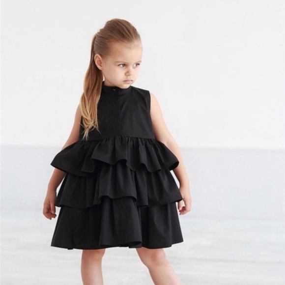 Other - GIRL RUFFLE BLACK DRESS 4